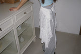 coordi lace unbalanced layered skirt