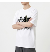 オーバーフィット クルーネック キラ スター ショートスリーブ Tシャツ ホワイト