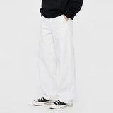 ベーシック ウォッシング ワイド コットン パンツ(white)