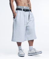 Boxer Layered Bermuda Sweat Pants - White