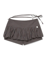 チェッカード パンプキン スカートパンツ(BROWN)