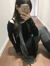 Pom-Pom Off-Shoulder Knit Top (2color)