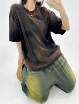 グラデーションウォッシュカラーブロックバミューダパンツ🖤🩶💚 - 3カラーズ