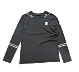 SAILOR COLLAR PRINTING T-SHIRT CHARCOAL