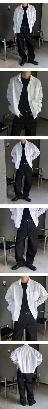 [4SEASON] Basic semi クロップ コットンシャツ(6color)