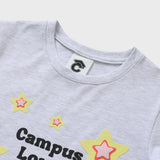 Campus Lover With Star Crew Neck Light Gray Women's Short-Sleeved T-Shirt [For women]