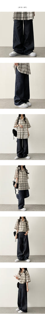 Rita Non-Fade Raw Paper Wide Pants[Short, Basic, Long Choice*]