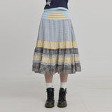 Mix Pattern Midi Skirt