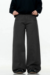 Cement Gray Straight Cargo Pants