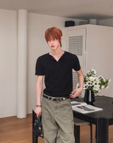 モンテス クロップ ヘンリーネック ショートスリーブ Tシャツ