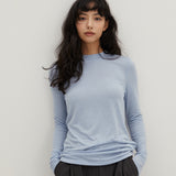 ウールライクベーシックTシャツ スカイブルー