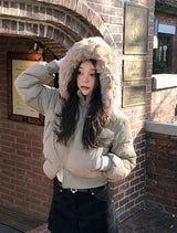 #Winter 2WAYファーフードクロップパディング (3color)