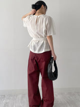 121 One Tuck Cotton Wide Pants