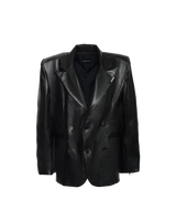SLAB STRUCTURED BLAZER - FAUX LEATHER