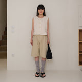 Cream Tweed Button Vest