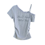 ウェンディ レース ワンショルダー Tシャツ