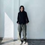 V-Stud Stand Collar Zip Jacket