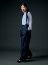 Back string pants (navy)