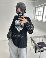 ST 半袖レイヤードスウェットシャツ