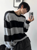 Black & Gray Angora Mohair Knitwear