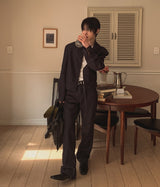 Chase Herringbone Wide Denim Pants