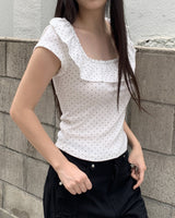 ケーンドットフリルシャーリングキャップ半袖Tシャツ