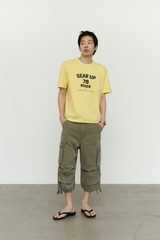 ヴィンテージ ミリタリー カプリ カーゴパンツ(Washed Khaki)