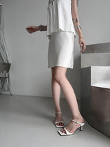 satin slip midi skirt (2color)