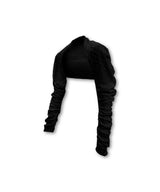 WRINKLE BOLERO, BLACK