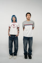REC RUITマッチライナーTシャツ (グレー/ホワイト)