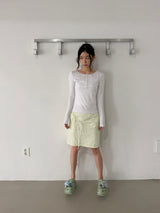 ブリーズ コットンモダール ヘンリーネック Tシャツ(Bio-Washing) -ライトミランジェ