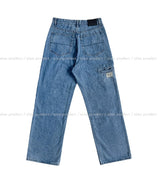 Rich Double Knee Patch Straight Denim