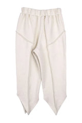 V　Cut　rib　half　pants