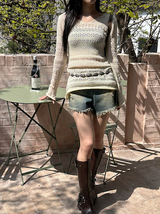 [S/S] パンチングニットワンピース