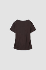 ピンチコットンTシャツ / ブラウン