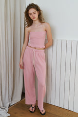 Waffle sweat pants_pink