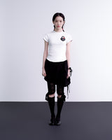 ハートロックドットクロップTシャツ (ホワイト)