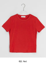 カヤリカラーベーシックレイヤードクロップド半袖Tシャツ