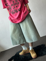 If Side Pintuck Denim Bermuda Shorts 3color