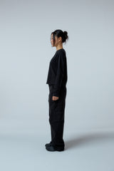 EEERRR Distorted Logo raglan long sleeve (Black)