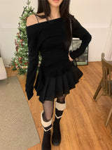 サンデーピュアウールプリーツミニスカート
