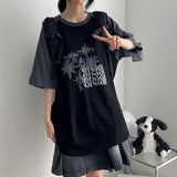 カオ カラー ラグラン ボクシーフィット ショートスリーブ Tシャツ (4 colors) H&L