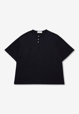 [SEMADE] Short Slub Henley Neck Over Sleeve 슬럽 헨리넥 티셔츠 (반팔)