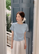 ND Basic Rib Crop Short Sleeve T-shirt (6color)