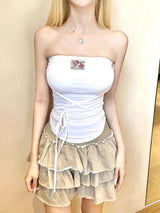 1383. Rose patch cap sleeveless (3color)