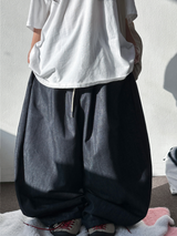 5000 SOLD OUT 🥳 ❤‍🔥 (DURABLE DENIM VER) ❤‍🔥 TWO PLEAT BALLOON COTTON PANTS 🖤🩵 - 2 COLORS