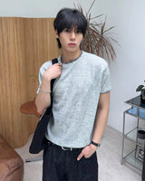 レトン ステッチ マッスル ニット ショートスリーブ Tシャツ
