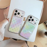 [1+1BOGO] Colorful Polka Dot Gold Accent Full Cover iPhone Case (iPhone 14–17 Series)