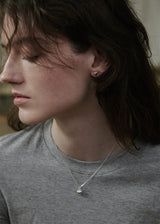 [925 silver] Deux.silver.137 / フルハートピアス (7mm)(シルバー)