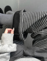 Xiao Stripe Brushed Wide Banding Pants